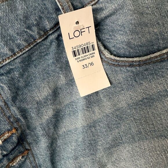 Loft High Rise Cut Off denim Shorts 33 - Picture 3 of 5
